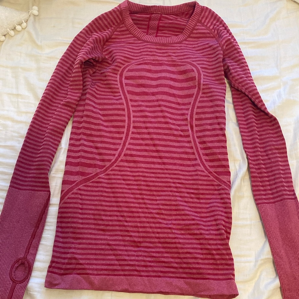 Pink Striped Lululemon Long Sleeve Size 4